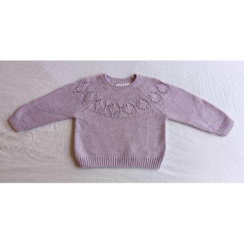 Pull Mauve Ajoure. Zara. Taille 18 / 24 Mois. 92 Cm