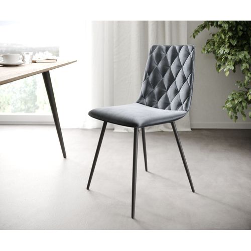 L'ensemble-De-4-Chaises Trado-Adesso Gris Velours 4-Pieds