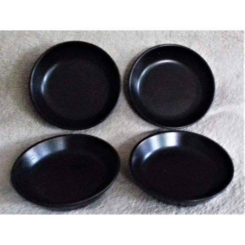 4 Coupelles / Ramequins En Céramique Noire Emile Henry 3 X 14 Cm