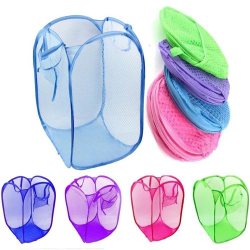 Panier À Linge Pliable En Nylon 50x30x30 Cm Lavage Vêtements Blanchisserie