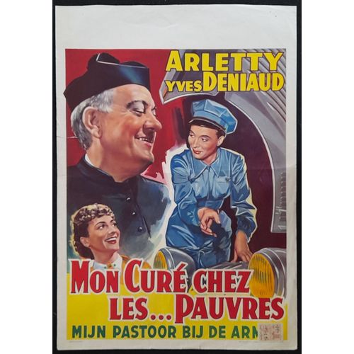 Mon Curé Chez Les Pauvres - Film 1956 Réalisé Par Henri Diamant-Berger Avec Arletty , Yves Deniaud - Affiche De Cinéma Originale Belge 53x37 Cm - Movie Poster