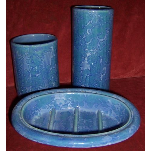 Ensemble Porte-Savon, Verre À Dents Et Gobelet Pour Sdb En Céramique