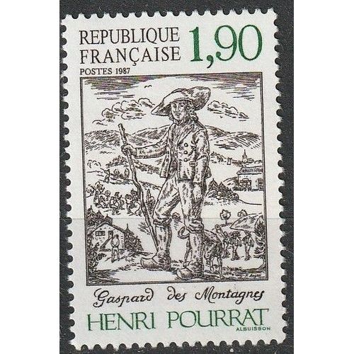 Centenaire De La Naissance De L'écrivain Henri Pourrat. Gaspard Des Montagnes. Timbre Neuf** 1987 N° 2475