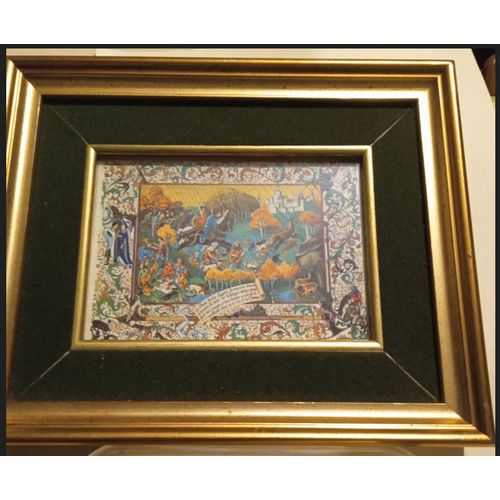 Tableautin - " La Chasse " - 24 x 20,3 cm Hors-Tout