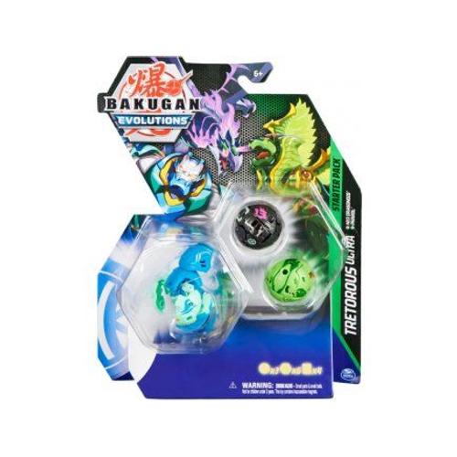 Coffret Bakugan - Pack De D?Marrage Tretorous Ultra Pharol Neo Dragonoid : 3 Boules (Noir Verte Bleu) - Set Evolutions Serie 4 + 1 Carte Tigre