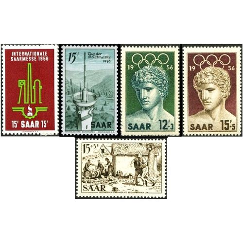 Allemagne, Land De Sarr, Adm. Francaise 1956, Tres Beaux Timbres Neufs**/* Luxe Yvert 350 Foire Internationale, 351 Tour De Television, 352 Poste De Secours Et 353 - 354 Jeux Olympiques De Melbourne.