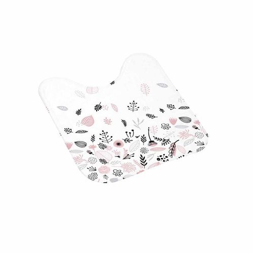 Paris Prix - Tapis Contour Wc "Botanica" 45x45cm Blanc