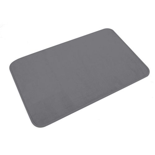 Paris Prix - Tapis De Bain Microfibre "Vitamine Ii" 45x75cm Anthracite