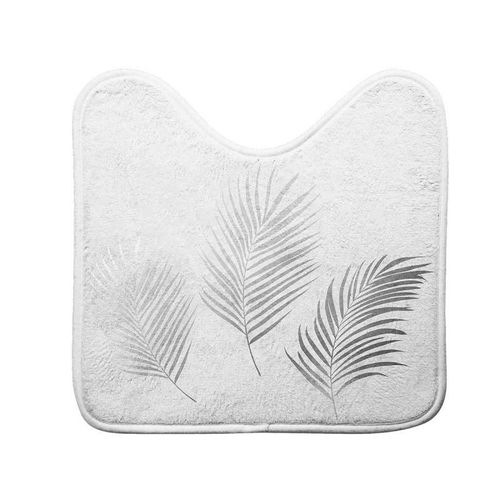 Paris Prix - Tapis Contour Wc Imprimé "Orbella" 45x45cm Blanc & Argent