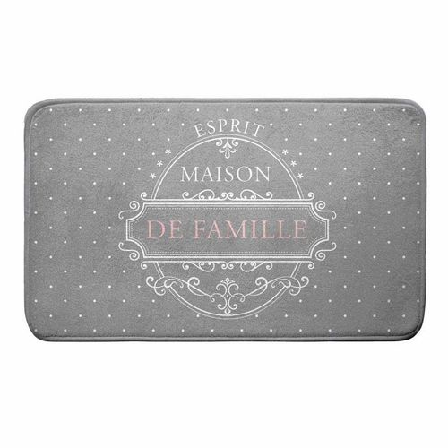 Paris Prix - Tapis De Bain "Maison De Famille" 45x75cm Gris