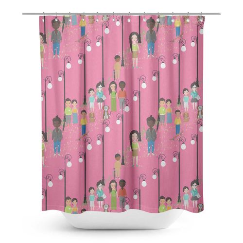 S4sassy Rose Lampadaire La Figure Humaine Rideau De Douche Imperméable Avec Crochet À Roulettes-60 X 84 Pouces