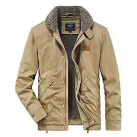 Hiver Blouson Homme Chaud Double Polaire Veste Zippee Epaisse en Coton Couleur Unie Rakuten