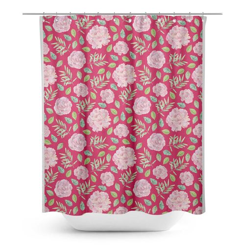 S4sassy Rose Feuilles Pécan & Camellia Japonica Floral Rideaux De Douche Imperméable Décor De Salle De Bains Résistant À La Moisissure-60 X 84 Pouces