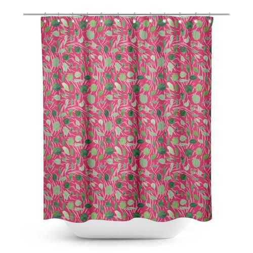S4sassy Rose Chou Feuilles Rideaux De Douche Imperméable Décor De Salle De Bains Résistant À La Moisissure-60 X 84 Pouces