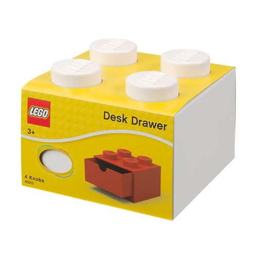 Rangements LEGO - Brique 4 tenons avec tiroir - blanc - 5006313