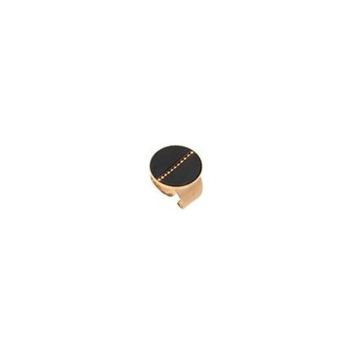 Satellite - Bague Large Ajustable Nacre Noire Et Métal Doré - Noir - Noir