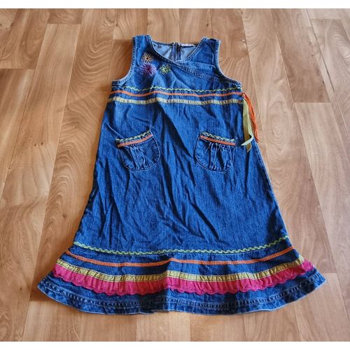 Robe En Jean Bleu  Vynil Fraise Taille 8ans 