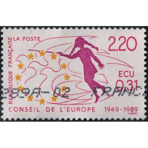 France 1989 Oblitéré Used 40 Ans Du Conseil De L'europe Y&t Fr 100 Su