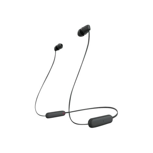 Sony WI-C100 - Écouteurs avec micro - intra-auriculaire - tour de cou - Bluetooth - sans fil - noir