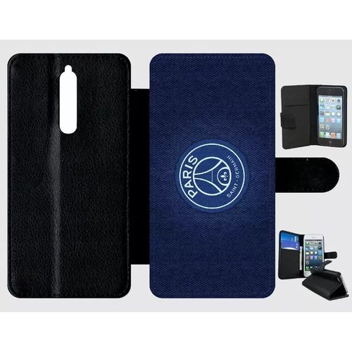 Etui À Rabat Nokia 8 - Psg Paris Saint Germain - Simili-Cuir - Noir