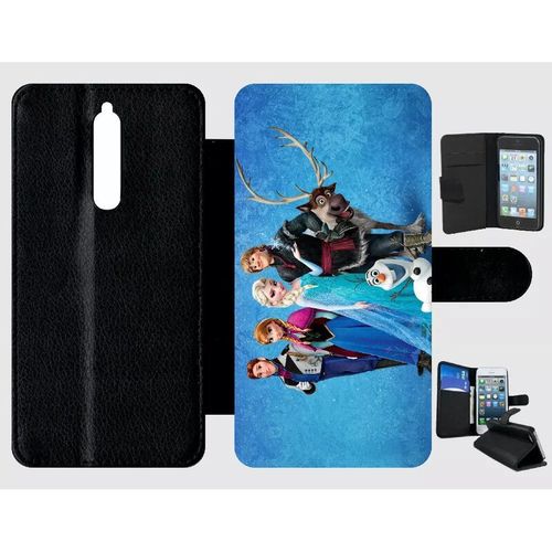 Etui À Rabat Nokia 8 - Frozen Reine Des Neiges - Simili-Cuir - Noir