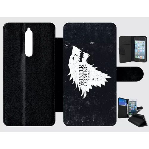 Etui À Rabat Nokia 8 - Maison Stark Winter Is Coming Alt - Simili-Cuir - Noir