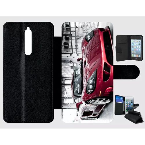 Etui À Rabat Nokia 8 - Voiture De Sport - Simili-Cuir - Noir