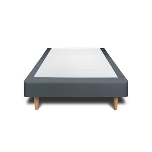 Sommier Tapissier Velours Gris Anthracite 100x200 H29cm