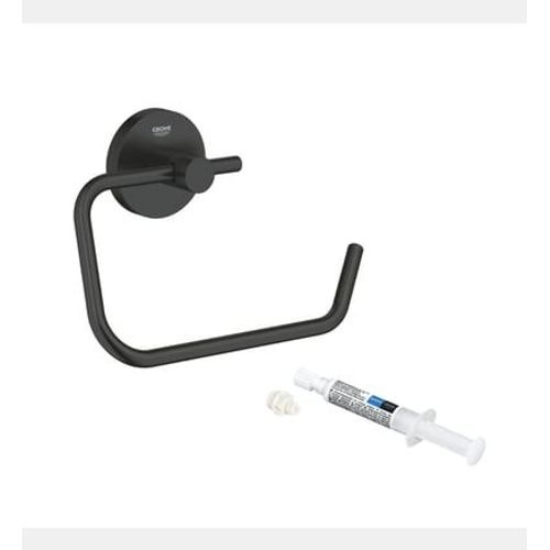 Grohe - Dérouleur de papier mural WC Start noir mat + colle QuickGlue - Noir