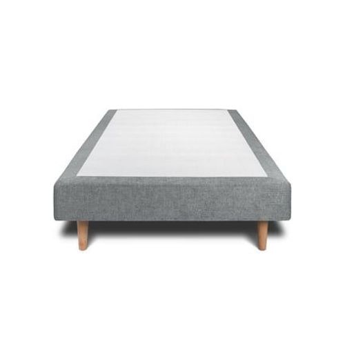 Sommier Tapissier Tissu Gris Anthracite 100x200 H29cm
