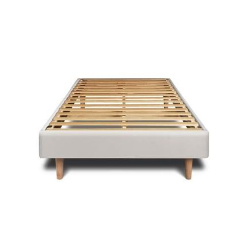 Sommier Kit Velours Gris Clair 90x190 H29cm