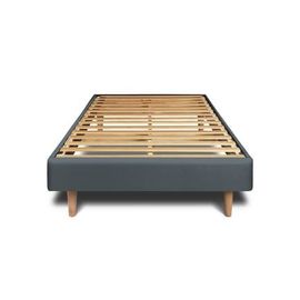 Sommier Kit Velours Gris Anthracite 90x190 H29cm