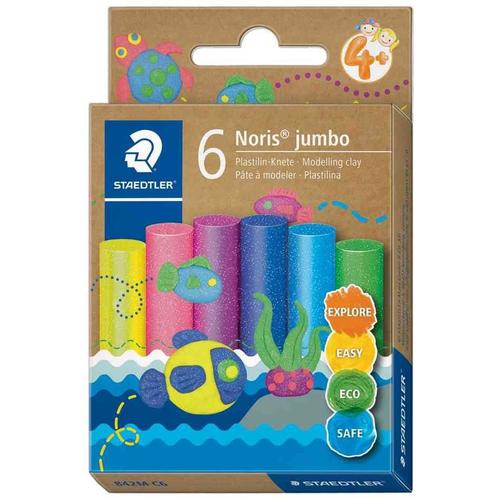 Staedtler P¿Te ¿ Modeler Plastiline Noris Jumbo, 6 Couleurs