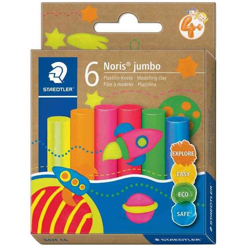 Staedtler P¿Te ¿ Modeler Plastiline Noris Jumbo, 6 Couleurs