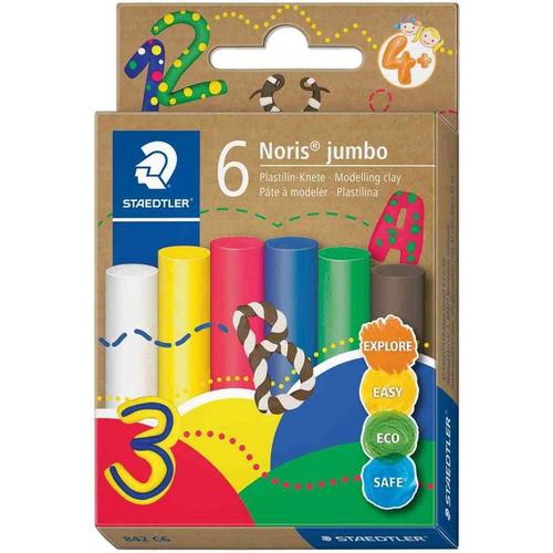 Staedtler P¿Te ¿ Modeler Plastiline Noris Jumbo, 6 Couleurs