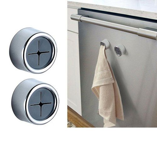 Crochet Créatif Chromé Auto Adhésif Pour Porte Serviettes, 1 Pièce, Clip Mural En Tissu De Cuisine, Pour Porte De Salle De Bain
