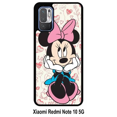 Coque Xiaomi Redmi Note 10 5g - Disney Minnie Love - Silicone - Noir