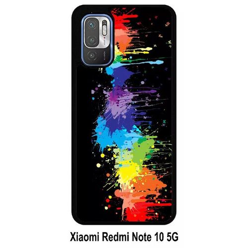 Coque Xiaomi Redmi Note 10 5g - Pop Art Color Smash - Silicone - Noir