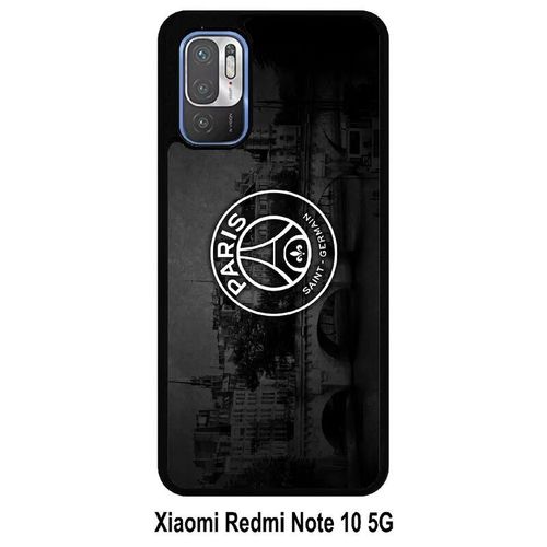 Coque Xiaomi Redmi Note 10 5g - Psg Paris Saint Germain La Seine - Silicone - Noir