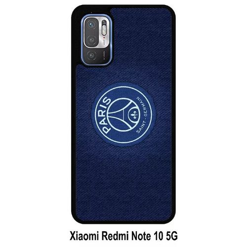 Coque Xiaomi Redmi Note 10 5g - Psg Paris Saint Germain - Silicone - Noir