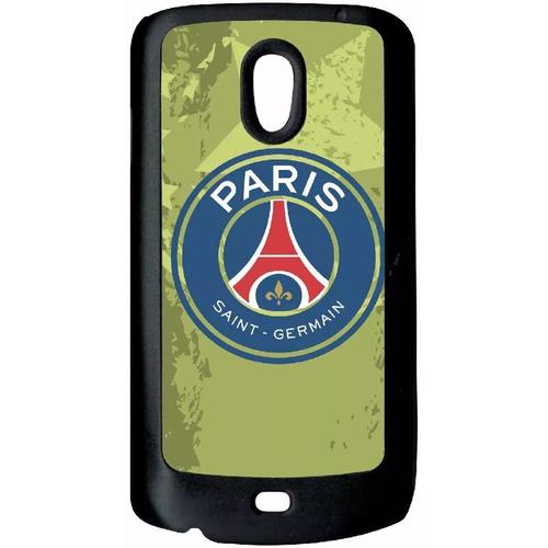 Coque Pour Smartphone - Blason Club Fc Paris Saint Germain - Compatible Avec Samsung Galaxy Nexus I9250 - Plastique - Bord Noir