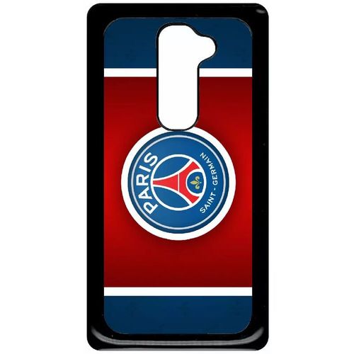 Coque Pour Smartphone - Club Psg Paris Saint Germain Bleu Blanc Rouge - Compatible Avec Lg G2 - Plastique - Bord Noir