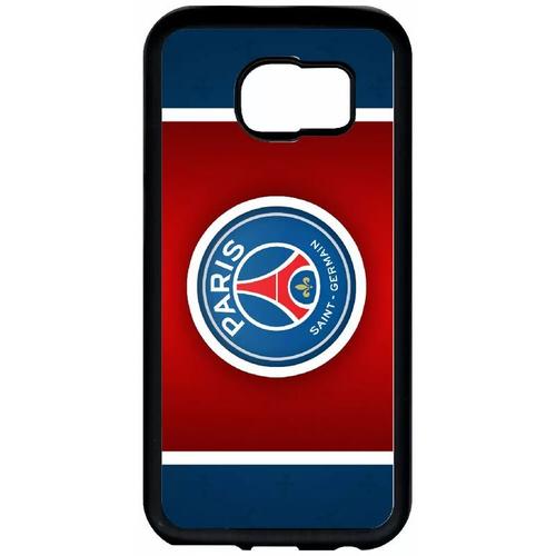 Coque Pour Smartphone - Club Psg Paris Saint Germain Bleu Blanc Rouge - Compatible Avec Samsung Galaxy S6 - Plastique - Bord Noir