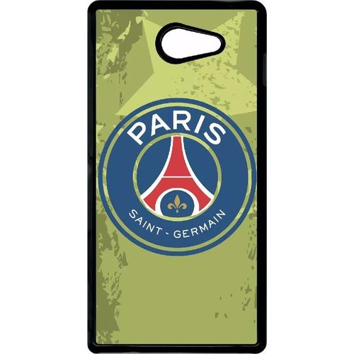 Coque Pour Smartphone - Blason Club Fc Paris Saint Germain - Compatible Avec Sony Xperia M2 - Plastique - Bord Noir