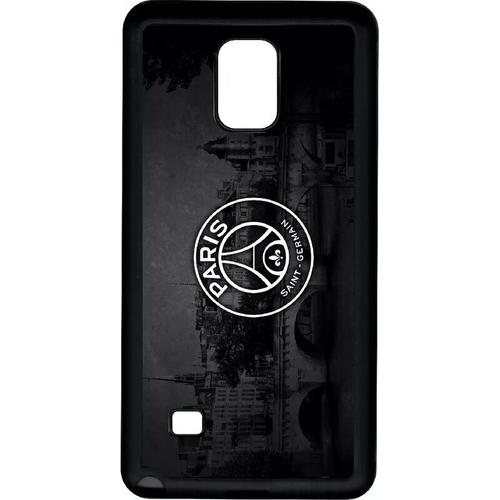 Coque Pour Smartphone - Club Psg Paris Saint Germain Vintage - Compatible Avec Samsung Galaxy Note 4 - Plastique - Bord Noir