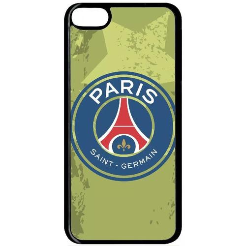 Coque Pour Smartphone - Blason Club Fc Paris Saint Germain - Compatible Avec Apple Ipod Touch 6 - Plastique - Bord Noir