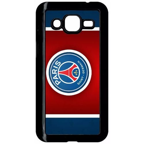 Coque Pour Smartphone - Club Psg Paris Saint Germain Bleu Blanc Rouge - Compatible Avec Samsung Galaxy J2 - Plastique - Bord Noir