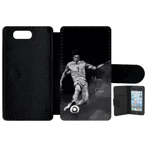 Etui A Rabat - Fc Psg Cavani - Compatible Avec Sony Xperia Z3 Compact - Simili-Cuir - Bord Noir