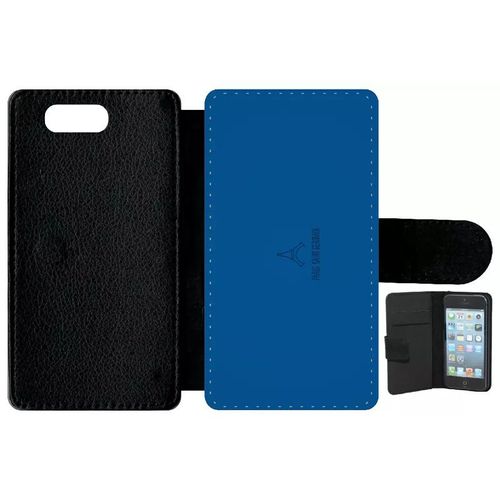 Etui A Rabat - Club Psg Paris Saint Germain Sombre - Compatible Avec Sony Xperia Z3 Compact - Simili-Cuir - Bord Noir