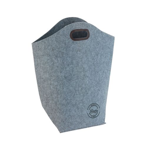 Panier À Linge En Feutrine Scandi - L. 45 X H. 60 Cm - Gris